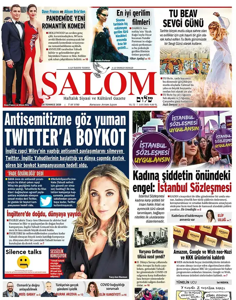 روزنامه یهودی شالون استانبول قرمز